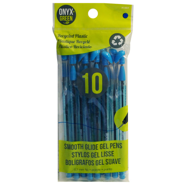 1007 - Gel Pens | Pack of 10 | Hybrid Oil-Based Blue Ink
