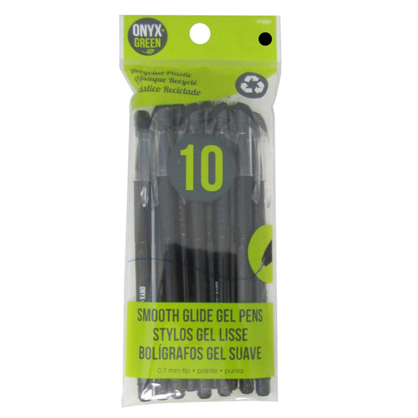 1017 - Gel Pens | Pack of 10 | Hybrid Oil-Based Black Ink